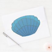 Blue Seashell Mosaic Ovale Sticker (Envelop)