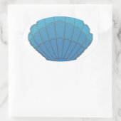Blue Seashell Mosaic Ovale Sticker (Tas)