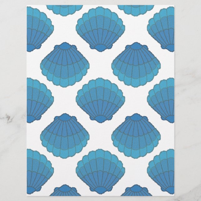 Blue Seashell Mosaic Pattern (Voorkant)