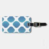 Blue Seashell Mosaic Pattern Bagagelabel (Voorkant horizontaal)