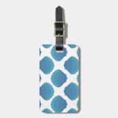 Blue Seashell Mosaic Pattern Bagagelabel (Voorkant verticaal)