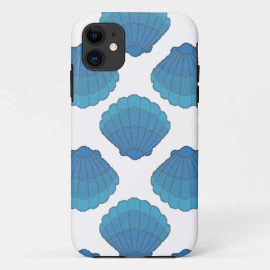 Blue Seashell Mosaic Pattern Case-Mate iPhone Case (Achterkant)