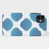 Blue Seashell Mosaic Pattern Case-Mate iPhone Case (Achterkant (horizontaal))