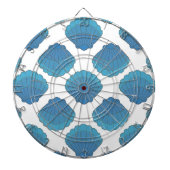 Blue Seashell Mosaic Pattern Dartbord (Voorkant)