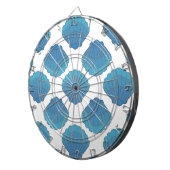 Blue Seashell Mosaic Pattern Dartbord (Voorkant Rechts)