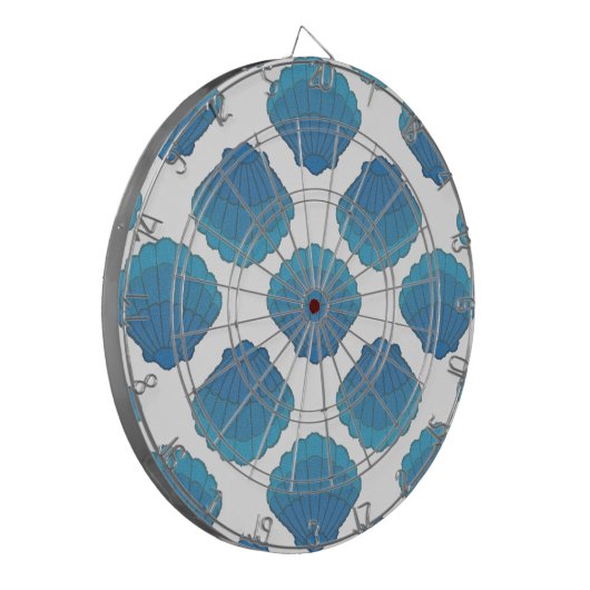 Blue Seashell Mosaic Pattern Dartbord (Voorkant Links)