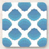 Blue Seashell Mosaic Pattern Drankjes Onderzetter (Voorkant)