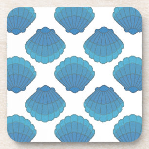 Blue Seashell Mosaic Pattern Drankjes Onderzetter
