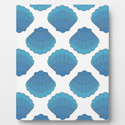 Blue Seashell Mosaic Pattern Fotoplaat (Voorkant)