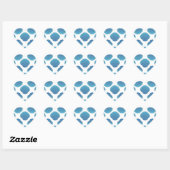 Blue Seashell Mosaic Pattern Hart Sticker (Vel)