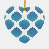 Blue Seashell Mosaic Pattern Keramisch Ornament (Voorkant)
