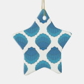 Blue Seashell Mosaic Pattern Keramisch Ornament (Rechts)