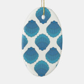 Blue Seashell Mosaic Pattern Keramisch Ornament (Rechts)