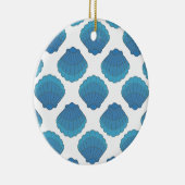 Blue Seashell Mosaic Pattern Keramisch Ornament (Rechts)