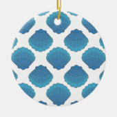 Blue Seashell Mosaic Pattern Keramisch Ornament (Voorkant)