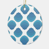 Blue Seashell Mosaic Pattern Keramisch Ornament (Links)