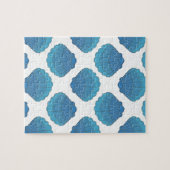 Blue Seashell Mosaic Pattern Legpuzzel (Horizontaal)
