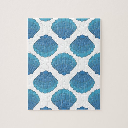 Blue Seashell Mosaic Pattern Legpuzzel (Verticaal)