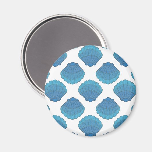 Blue Seashell Mosaic Pattern Magneet (Voorkant / Achterkant)