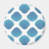 Blue Seashell Mosaic Pattern Magneet (Voorkant)