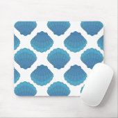 Blue Seashell Mosaic Pattern Muismat (Met muis)