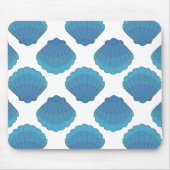 Blue Seashell Mosaic Pattern Muismat (Voorkant)