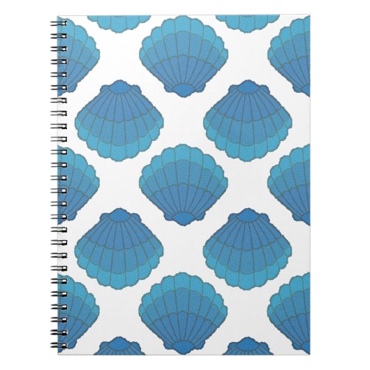 Blue Seashell Mosaic Pattern Notitieboek (Voorkant)