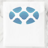 Blue Seashell Mosaic Pattern Ovale Sticker (Tas)