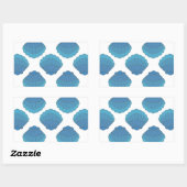 Blue Seashell Mosaic Pattern Rechthoekige Sticker (Vel)