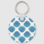 Blue Seashell Mosaic Pattern Sleutelhanger (Voorkant)