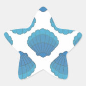 Blue Seashell Mosaic Pattern Ster Sticker (Voorkant)