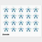 Blue Seashell Mosaic Pattern Ster Sticker (Vel)