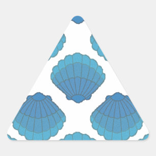 Blue Seashell Mosaic Pattern Sticker