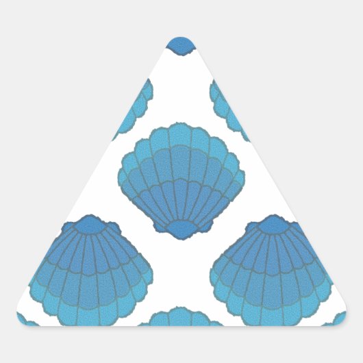 Blue Seashell Mosaic Pattern Sticker (Voorkant)