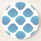 Blue Seashell Mosaic Pattern Zandsteen Onderzetter (Voorkant)