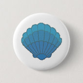 Blue Seashell Mosaic Ronde Button 5,7 Cm (Voorkant)
