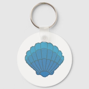 Blue Seashell Mosaic Sleutelhanger