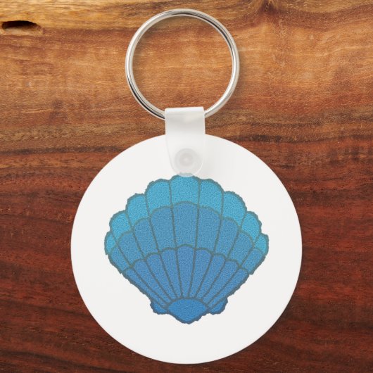 Blue Seashell Mosaic Sleutelhanger (Voorkant)