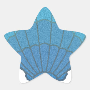 Blue Seashell Mosaic Ster Sticker