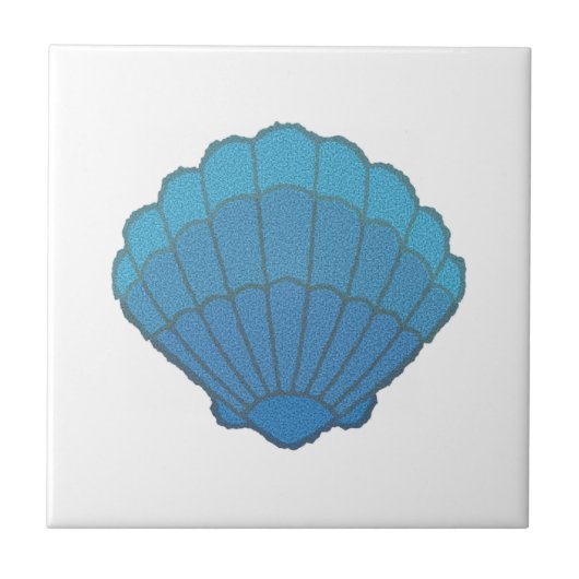Blue Seashell Mosaic Tegeltje (Voorkant)