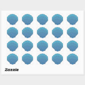 Blue Seashell Mosaic Vierkante Sticker (Vel)