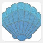 Blue Seashell Mosaic Vierkante Sticker (Voorkant)