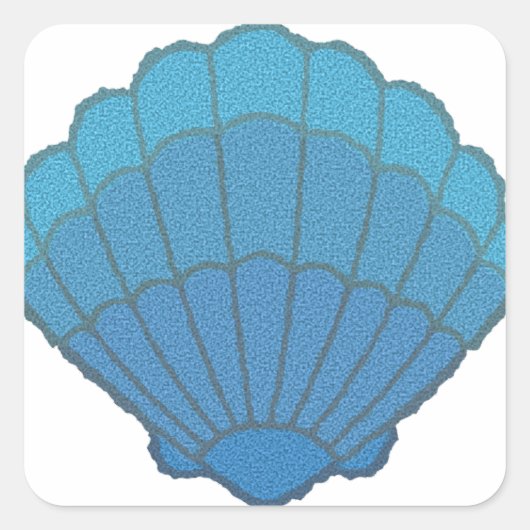 Blue Seashell Mosaic Vierkante Sticker (Voorkant)
