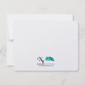 Blue Seashell op het houten strand Weddenschap Sav Save The Date (Achterkant)