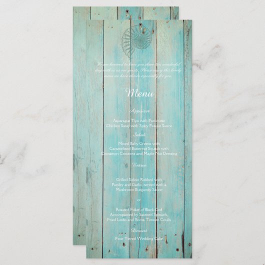 Blue Seashell op het menu Beach Weddenschap met ho (Voorkant / Achterkant)