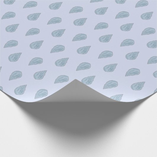 Blue Seashell Pattern . Cadeaupapier (Hoek)