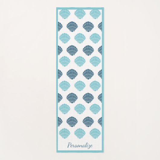  Blue Seashell Pattern Zen Yoga Namaste Yogamat (Voorkant)
