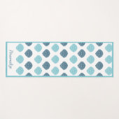  Blue Seashell Pattern Zen Yoga Namaste Yogamat (Voorkant (horizontaal))