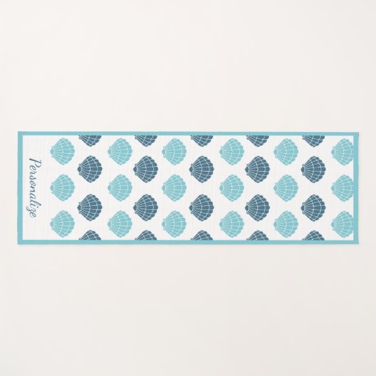  Blue Seashell Pattern Zen Yoga Namaste Yogamat (Voorkant (horizontaal))