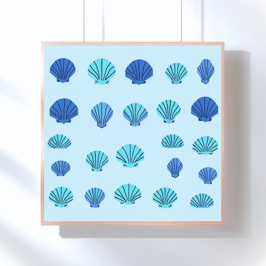 Blue Seashell Poster